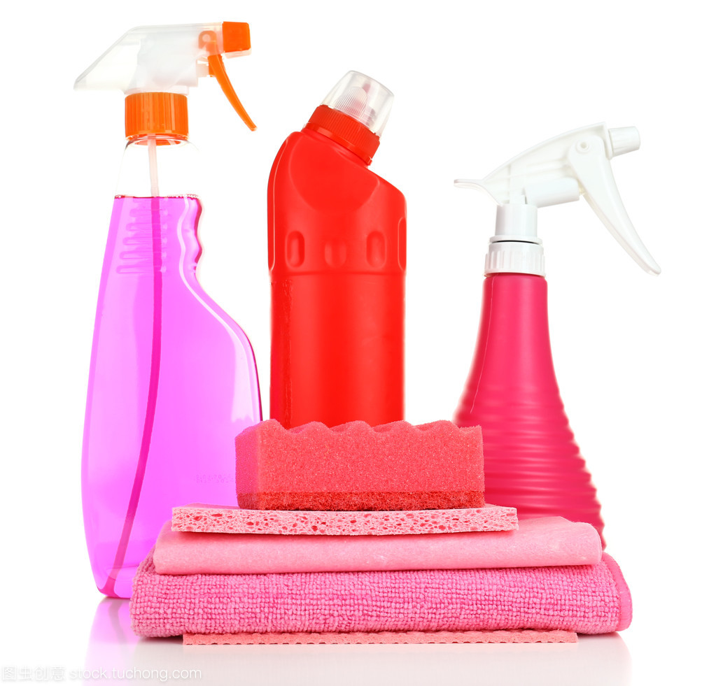 孤立在白色的清潔 保潔產品背后的情感與意義